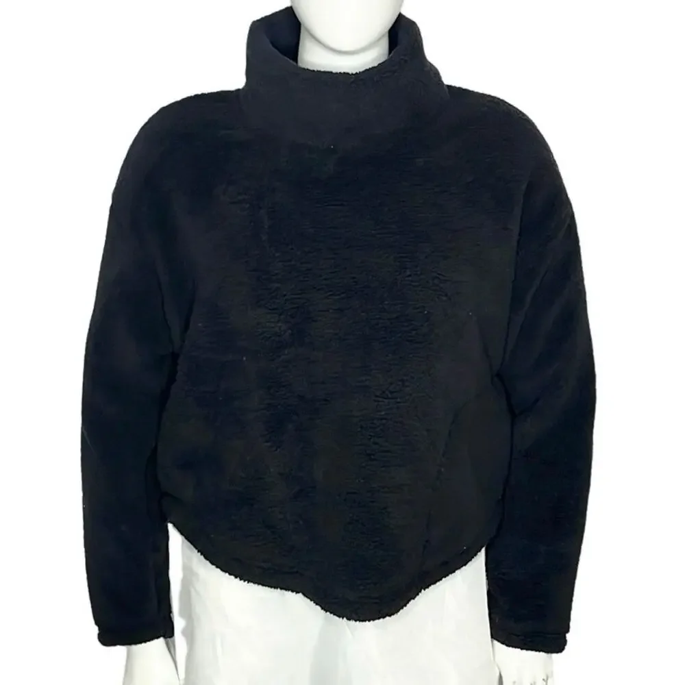 All in Motion‎ Cozy Cowl Neck Pullover Women XXL Black NEW Sherpa Fleece Pocket